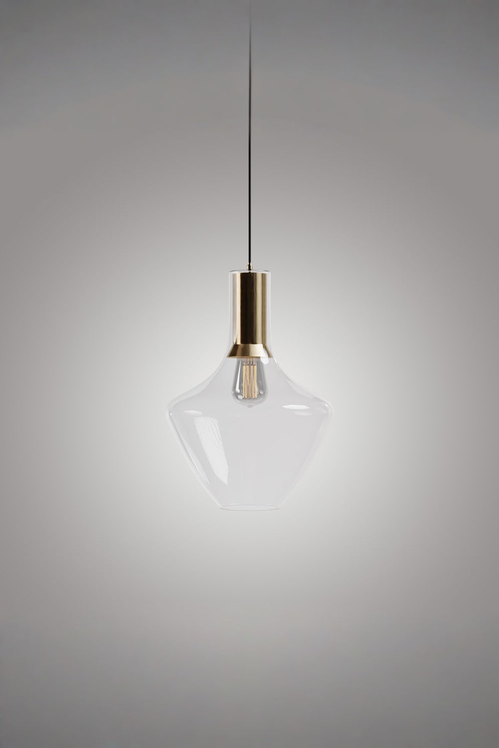 Atolye Store-Fungi Beykoz Cam Sarkıt şeffaf / Pirinç-Avize-1-Milagron.com