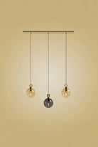 Atolye Store-Globe Pirinç Detaylı Üçlü Set Lineer-Avize-2-Milagron.com