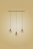 Atolye Store-Globe Pirinç Detaylı Üçlü Set Lineer-Avize-3-Milagron.com