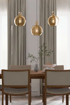 Atolye Store-Globe Pirinç Detaylı Üçlü Set Lineer-Avize-6-Milagron.com