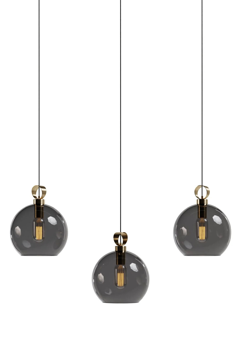 Atolye Store-Globe Pirinç Detaylı Üçlü Set Lineer-Avize-9-Milagron.com