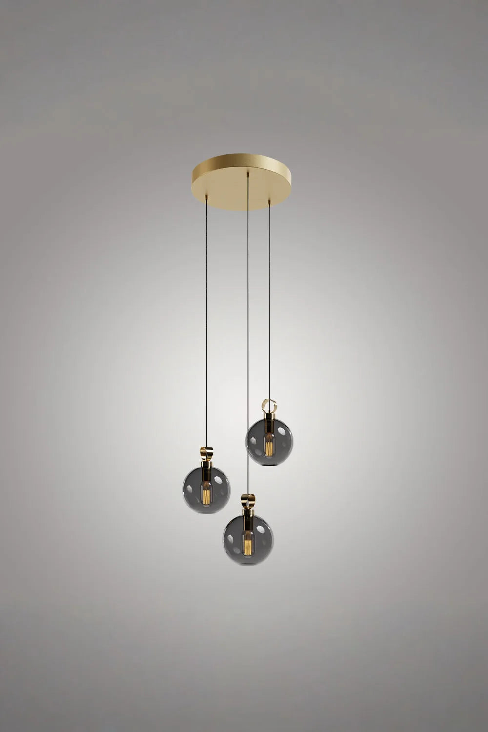 Atolye Store-Globe Pirinç Detaylı Üçlü Set Yuvarlak-Avize-1-Milagron.com