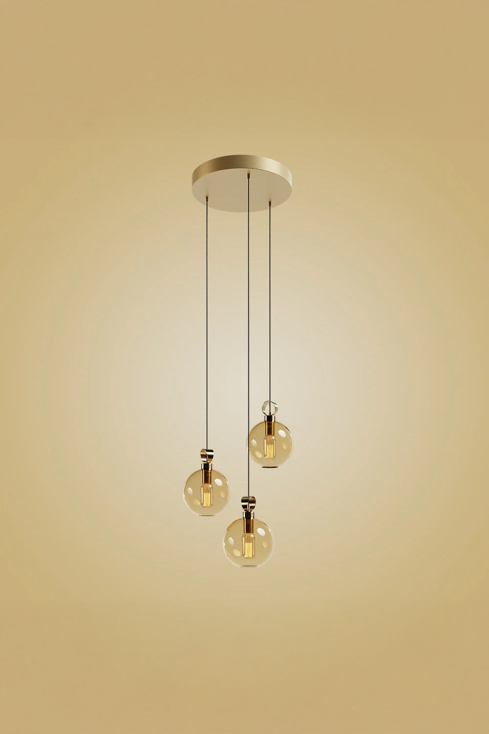 Atolye Store-Globe Pirinç Detaylı Üçlü Set Yuvarlak-Avize-7-Milagron.com