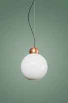 Atolye Store-Globe Sarkıt Mat Bakır Parlak Beyaz 20 Cm-Avize-1-Milagron.com