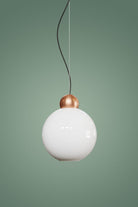 Atolye Store-Globe Sarkıt Mat Bakır Parlak Beyaz 20 Cm-Avize-1-Milagron.com