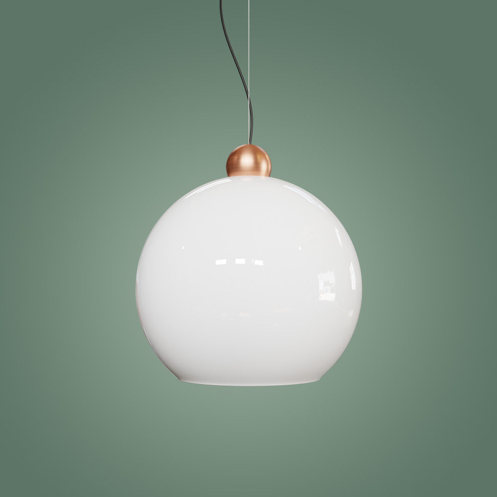 Atolye Store-Globe Sarkıt Mat Bakır Parlak Beyaz 20 Cm-Avize-7-Milagron.com