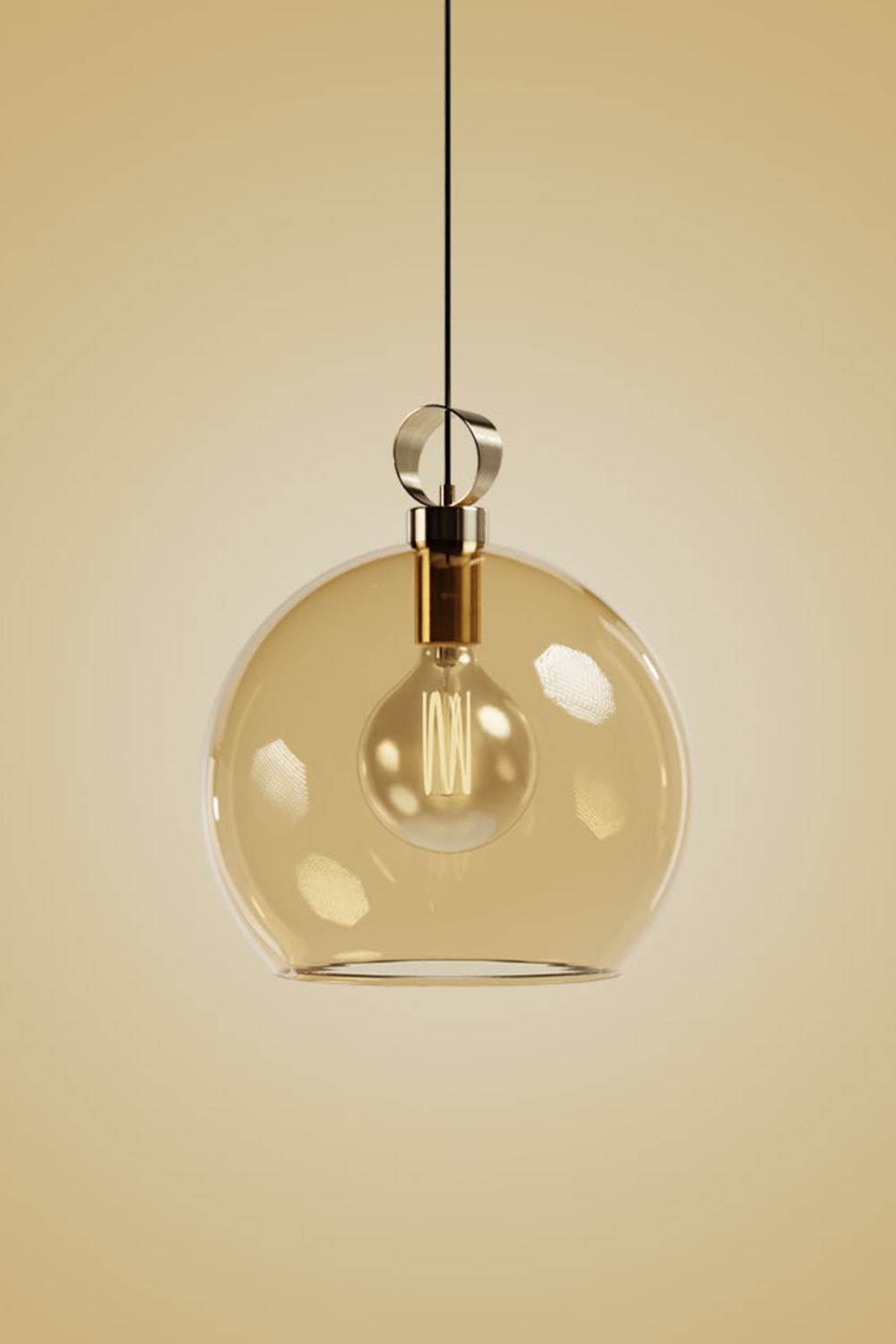 Atolye Store-Globe Sarkıt Mat Pirinç Bal 30 Cm-Avize-1-Milagron.com