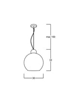Globe Sarkıt Mat Pirinç Füme - 35 Cm