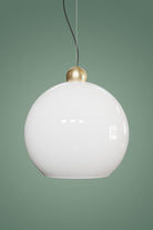 Atolye Store-Globe Sarkıt Mat Pirinç Parlak Beyaz-Avize-1-Milagron.com