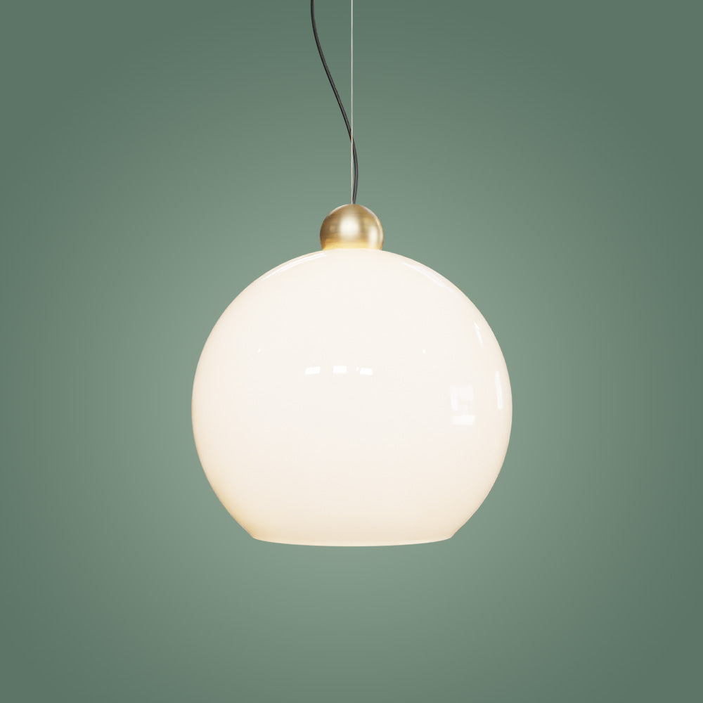 Atolye Store-Globe Sarkıt Mat Pirinç Parlak Beyaz-Avize-2-Milagron.com