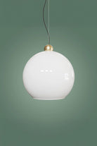 Atolye Store-Globe Sarkıt Mat Pirinç Parlak Beyaz-Avize-2-Milagron.com