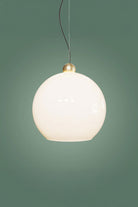 Atolye Store-Globe Sarkıt Mat Pirinç Parlak Beyaz-Avize-3-Milagron.com