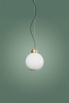 Atolye Store-Globe Sarkıt Mat Pirinç Parlak Beyaz-Avize-4-Milagron.com