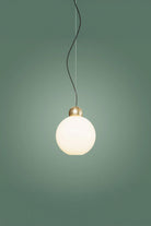 Atolye Store-Globe Sarkıt Mat Pirinç Parlak Beyaz-Avize-5-Milagron.com