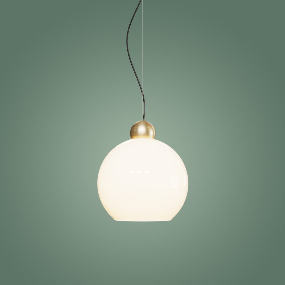 Atolye Store-Globe Sarkıt Mat Pirinç Parlak Beyaz-Avize-8-Milagron.com