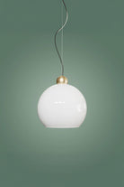 Atolye Store-Globe Sarkıt Mat Pirinç Parlak Beyaz-Avize-8-Milagron.com