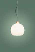 Atolye Store-Globe Sarkıt Mat Pirinç Parlak Beyaz-Avize-9-Milagron.com