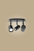 Atolye Store-Üçlü Lazer Spot Yuvarlak Mat Siyah-Aplik-1-Milagron.com