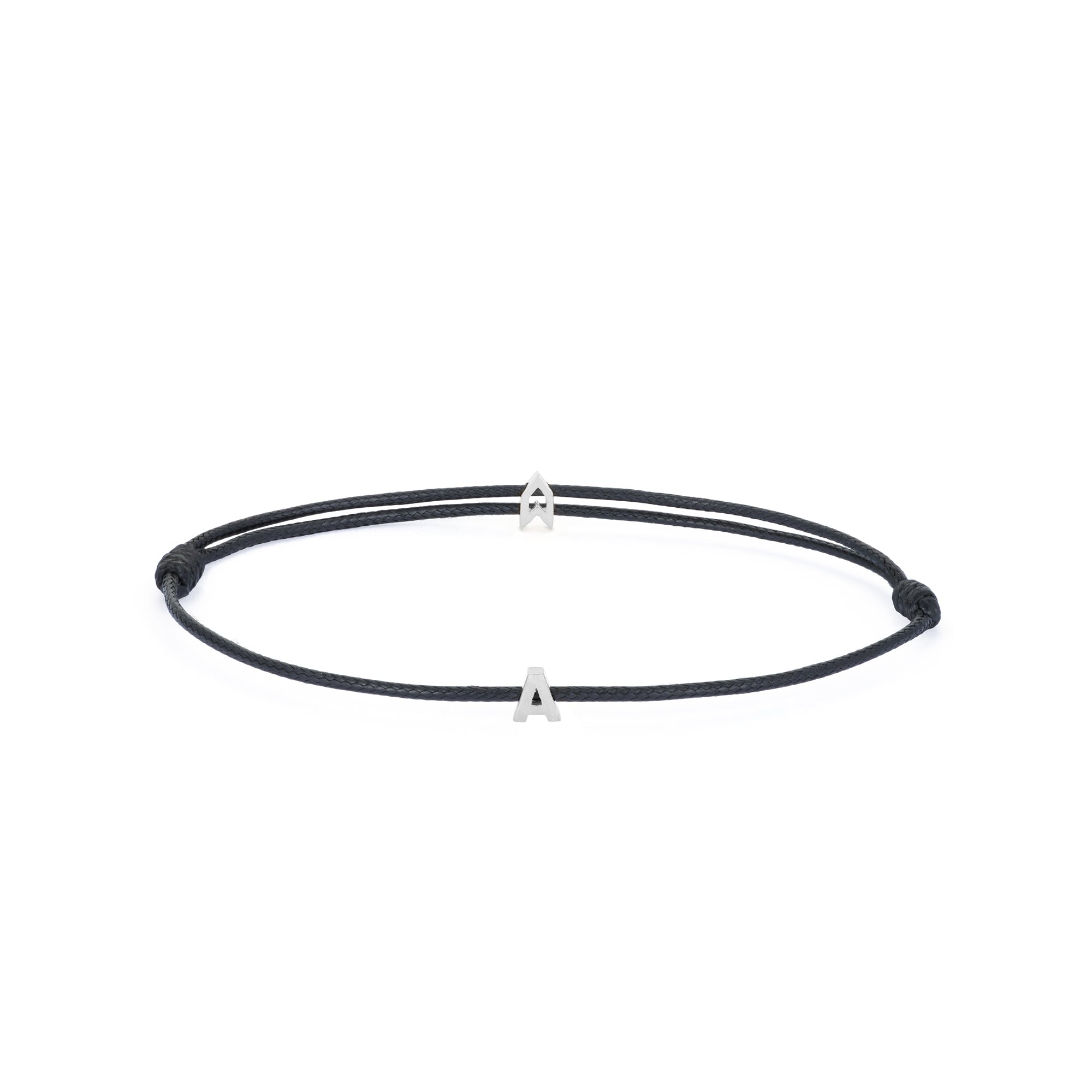 Alphabet Black Chance Bracelet In Silver