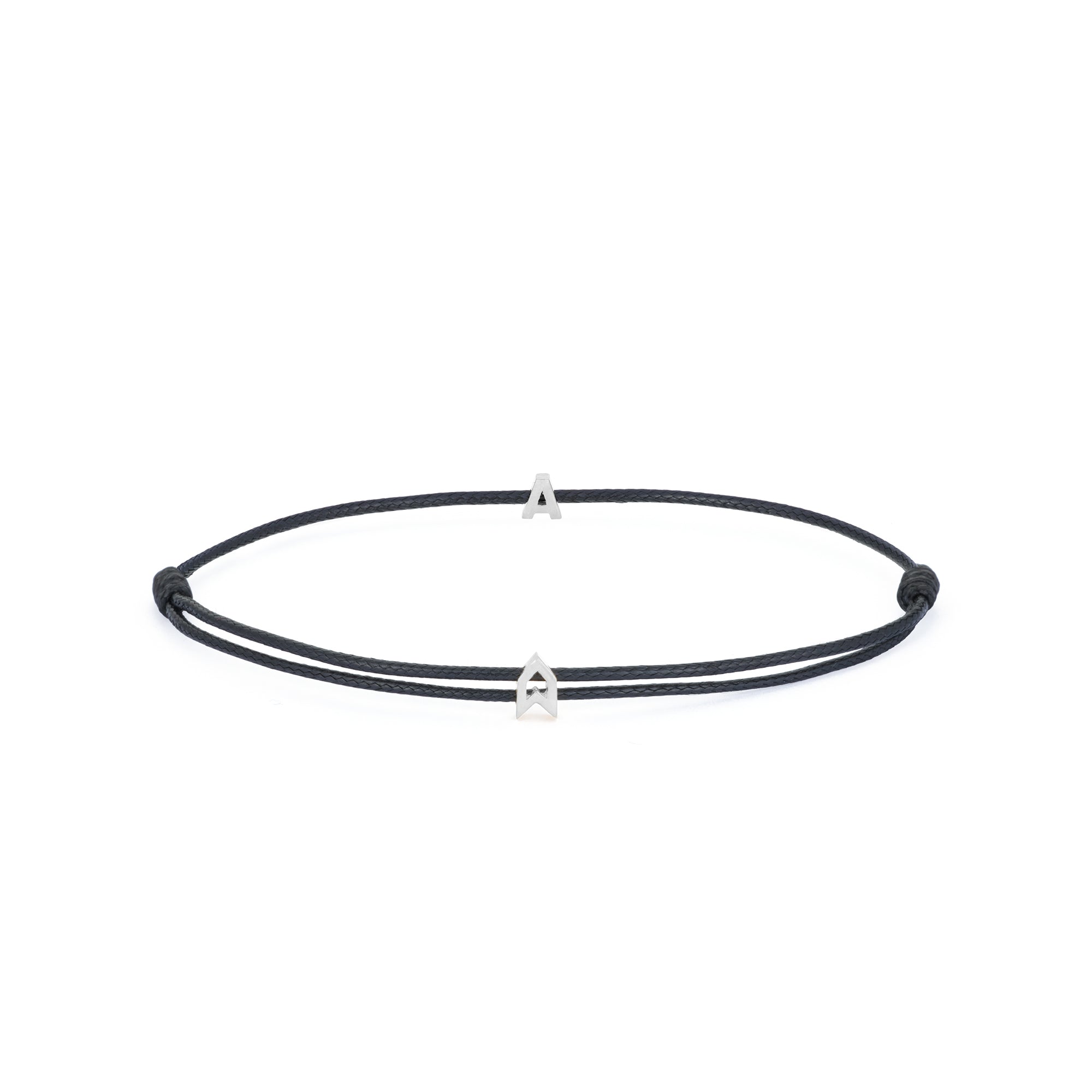 Alphabet Black Chance Bracelet In Silver