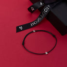 Alphabet Black Chance Bracelet In Silver