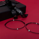 Alphabet Black Chance Bracelet In Silver