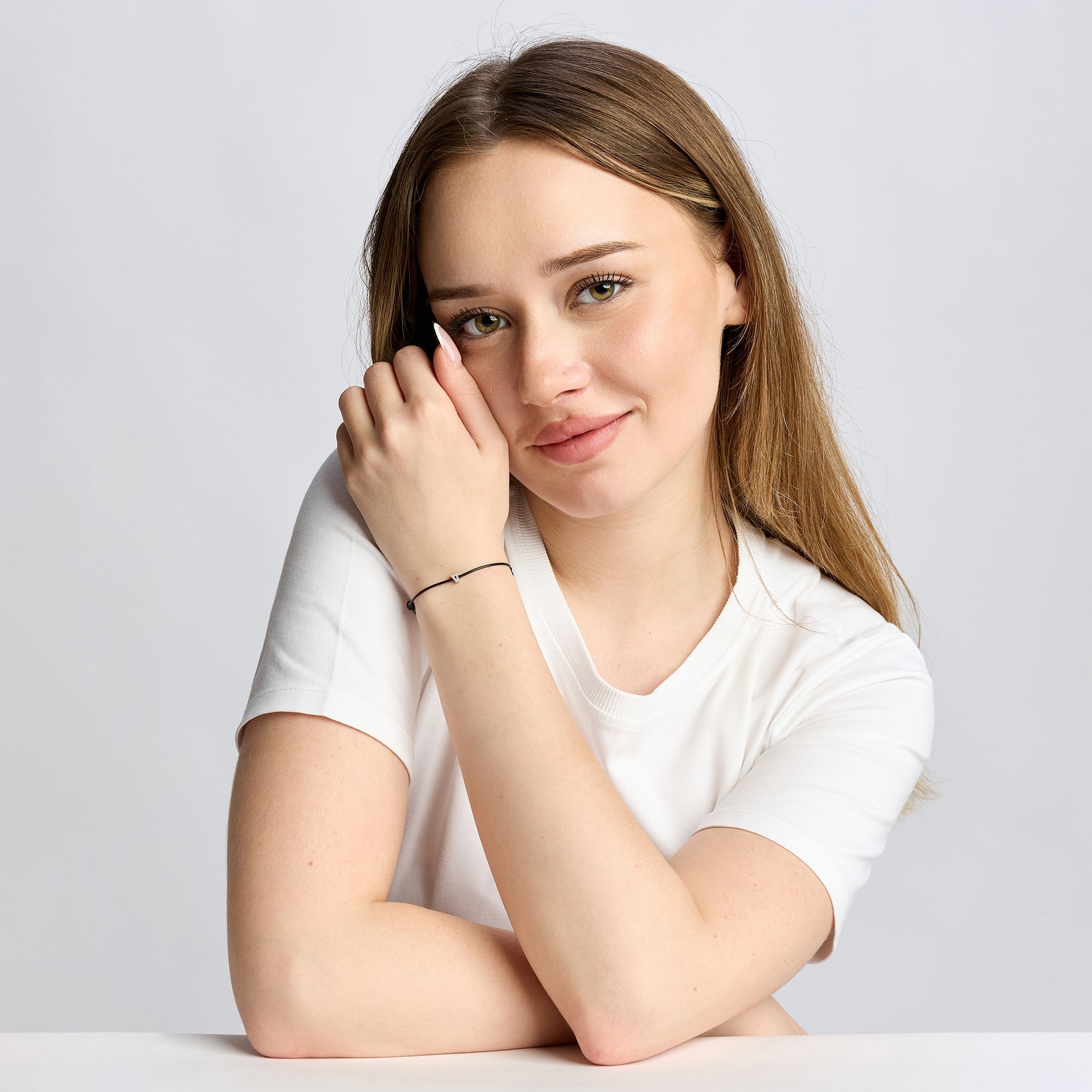 Alphabet Black Chance Bracelet In Silver