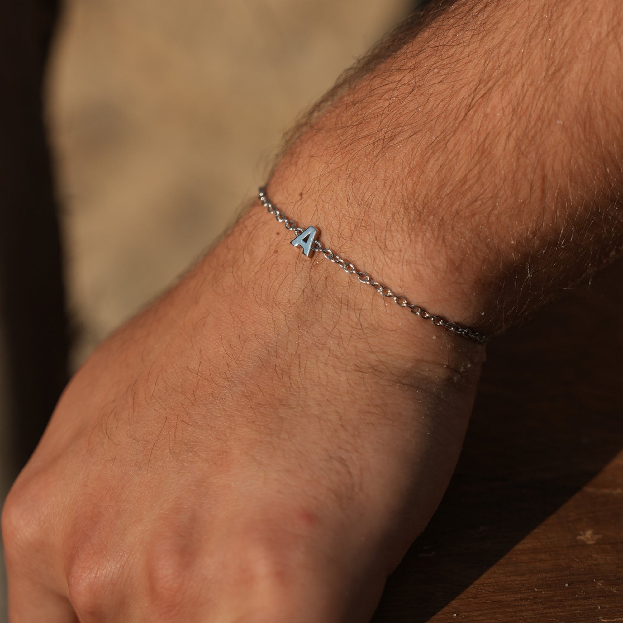 Alphabet Chain Bracelet In Silver