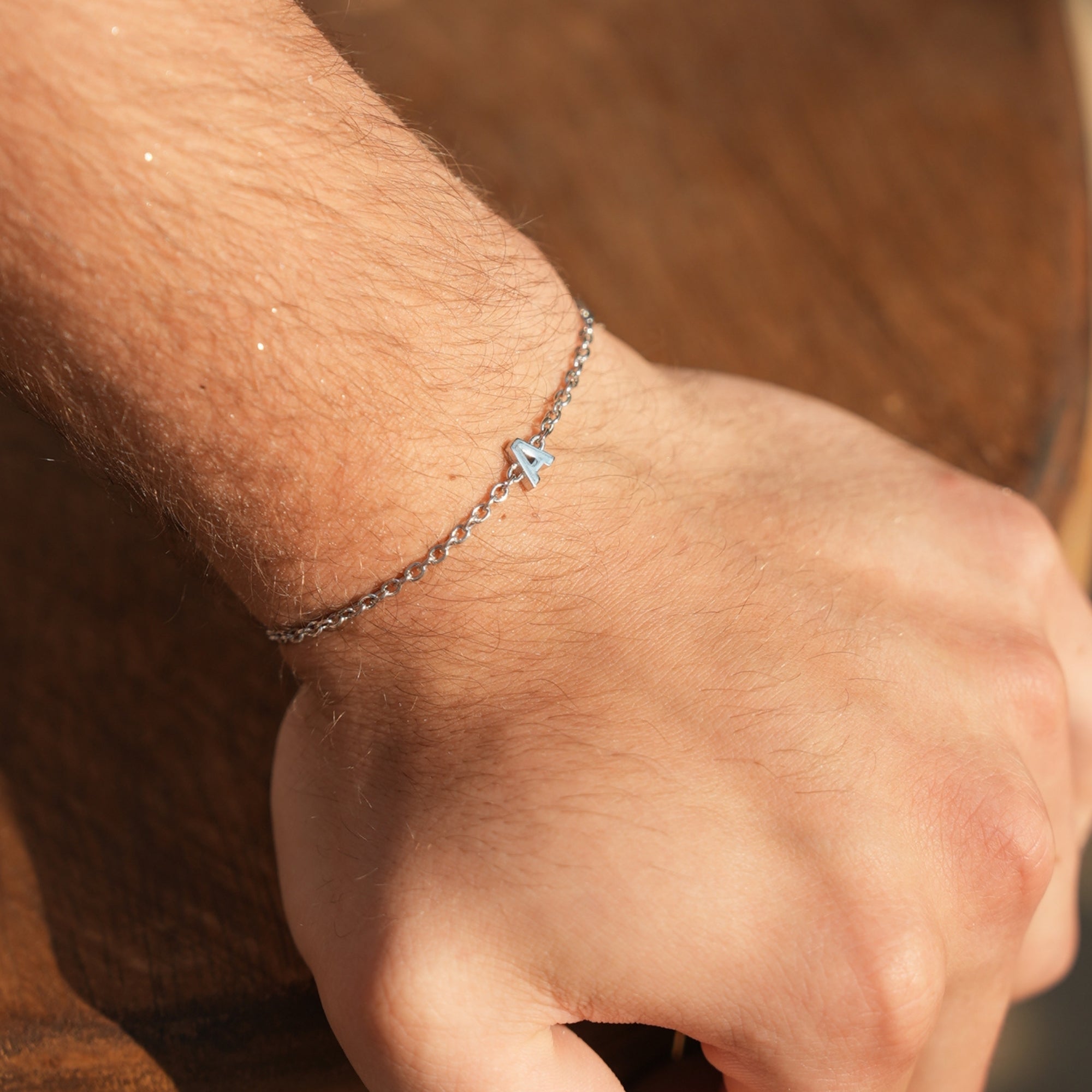 Alphabet Chain Bracelet In Silver