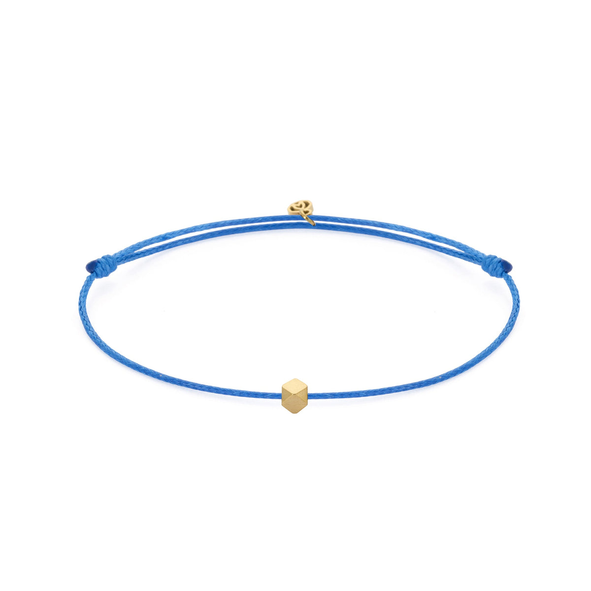 Blue Cord Bracelet In Gold