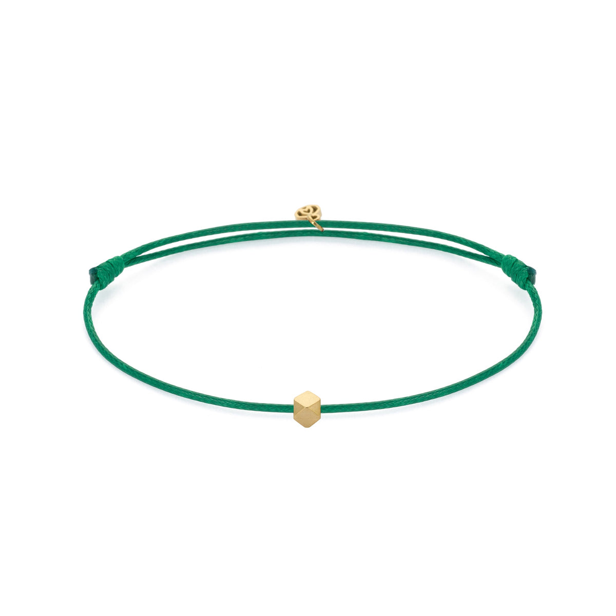 Green Cord Bracelet In Gold