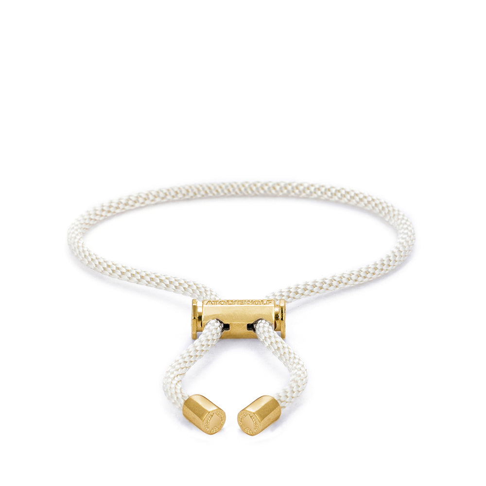 White Lace Bracelet In Gold