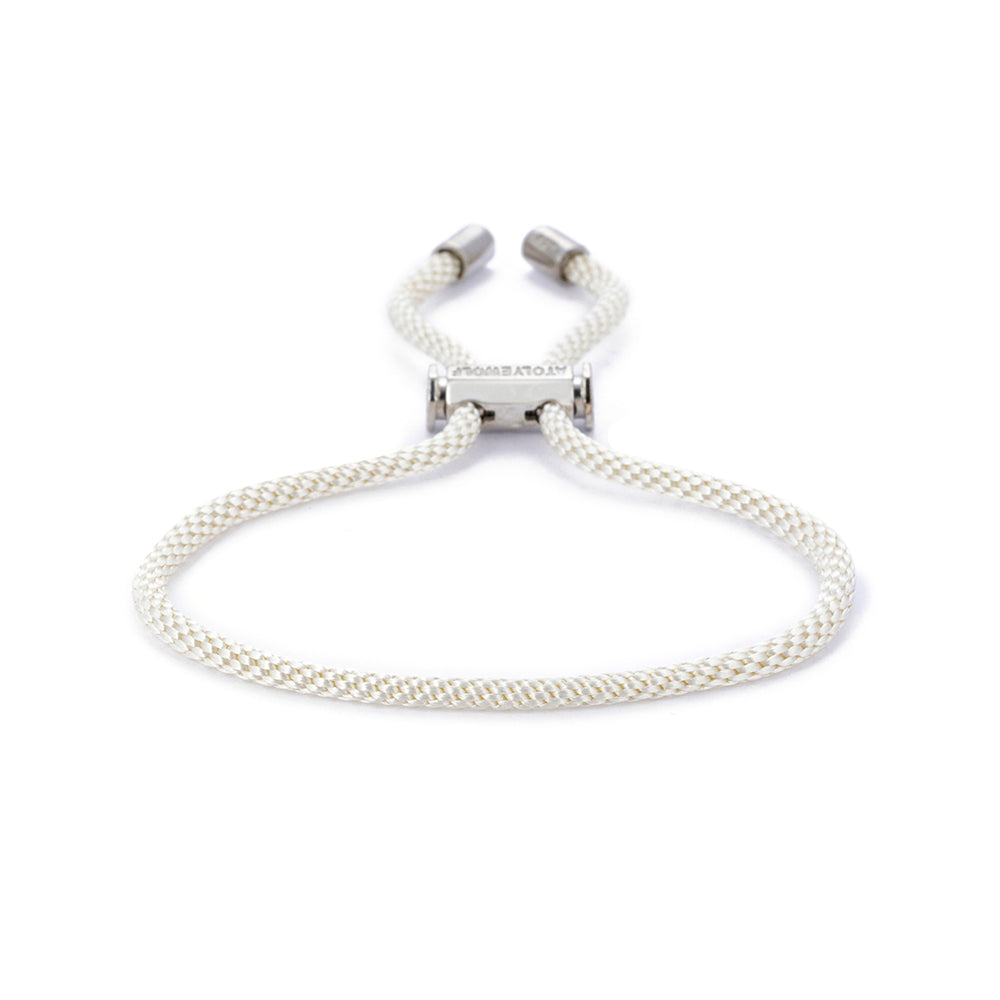 White Lace Bracelet In Silver