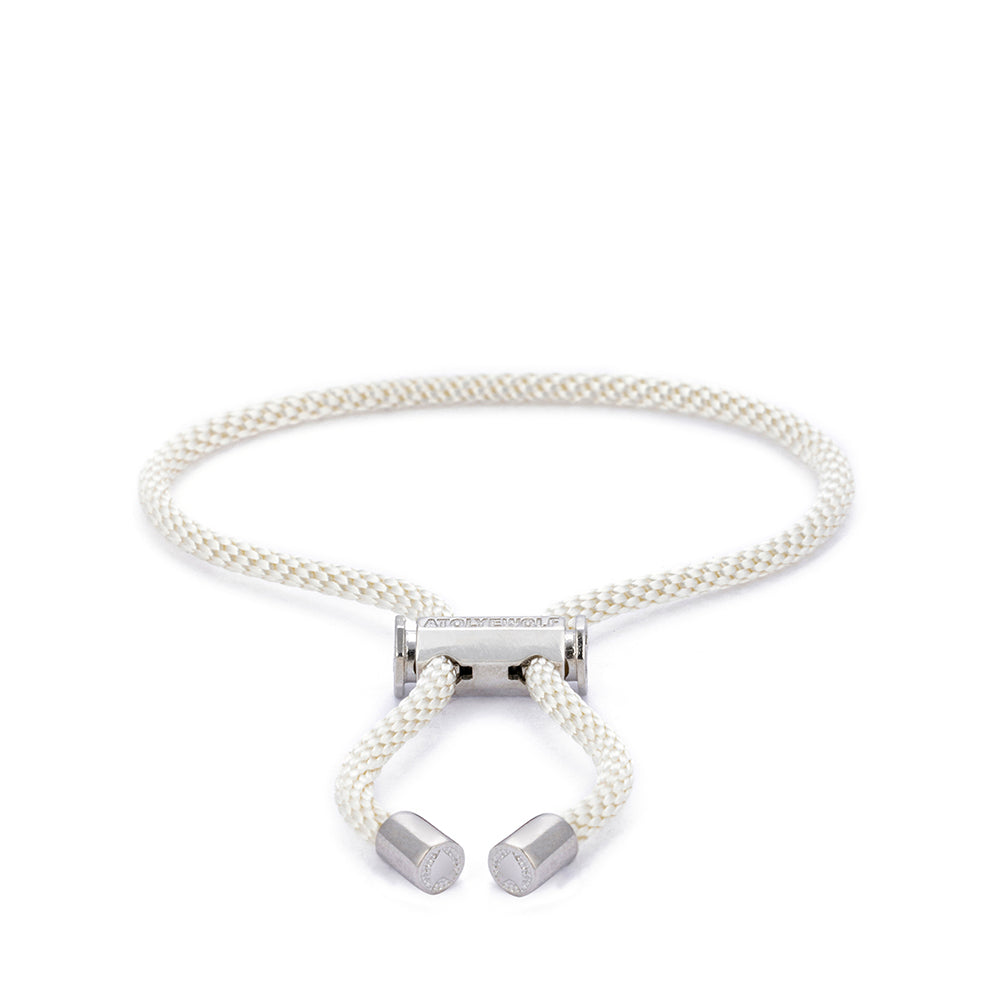 White Lace Bracelet In Silver