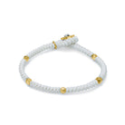 White Snake Knot Bracelet In Gold