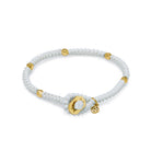 White Snake Knot Bracelet In Gold