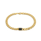 Black Baguette Bracelet In Gold