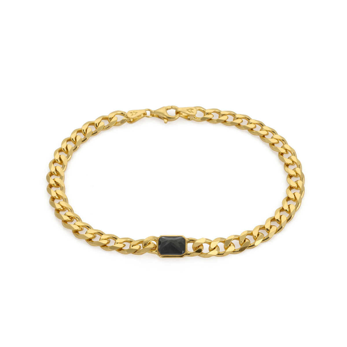 Black Baguette Bracelet In Gold