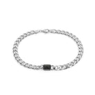 Black Baguette Bracelet In Silver