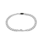Black Baguette Bracelet In Silver