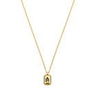 Black Baguette Necklace In Gold