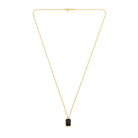 Black Baguette Necklace In Gold
