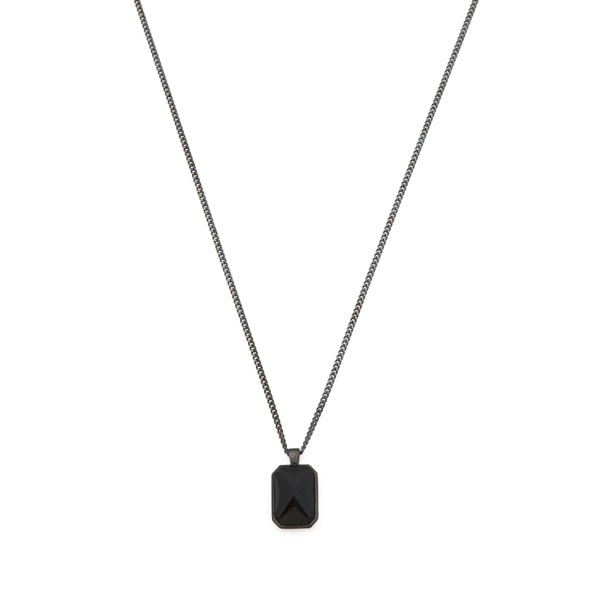 Black Baguette Necklace In Oxide