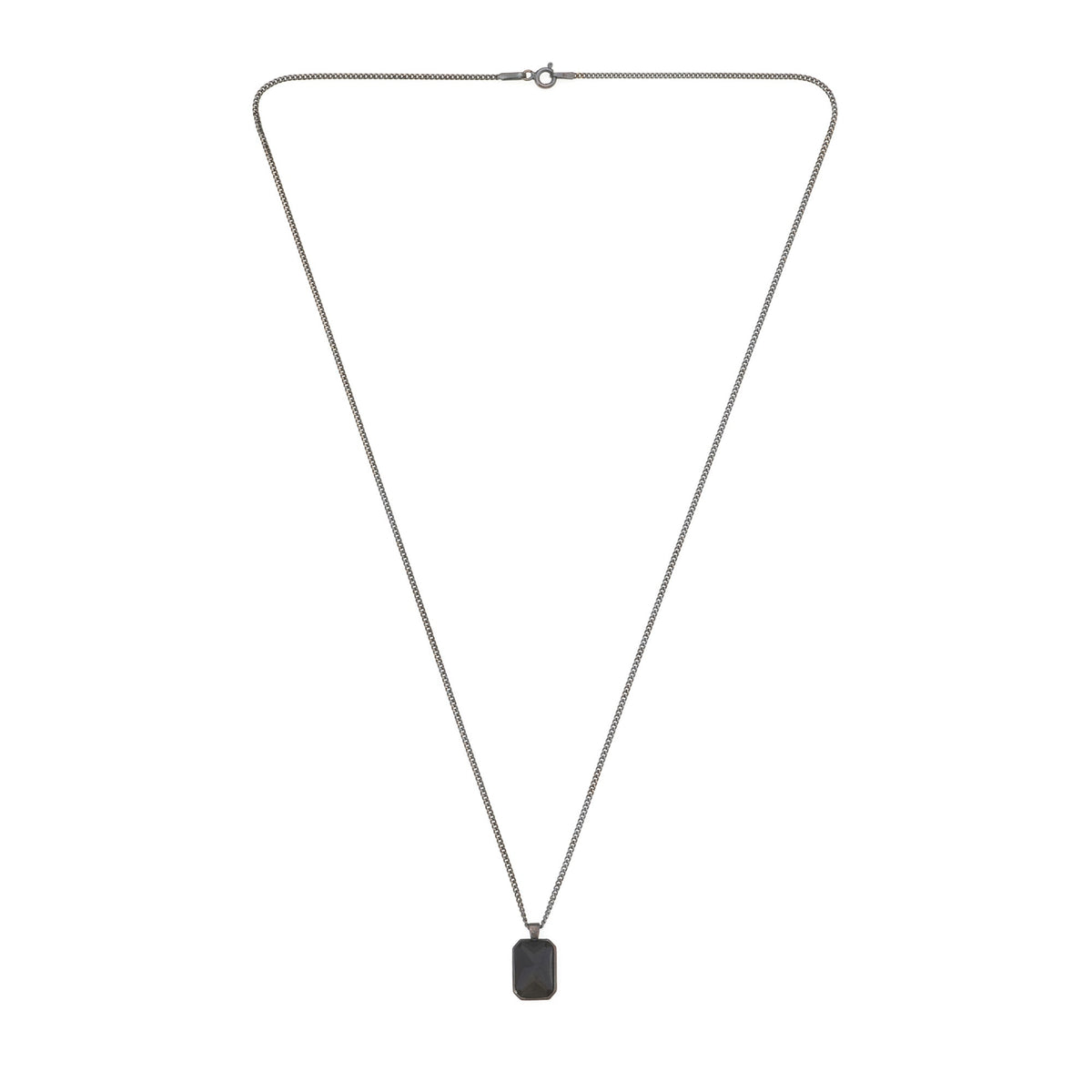 Black Baguette Necklace In Oxide