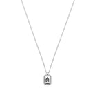 Black Baguette Necklace In Silver