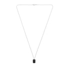 Black Baguette Necklace In Silver