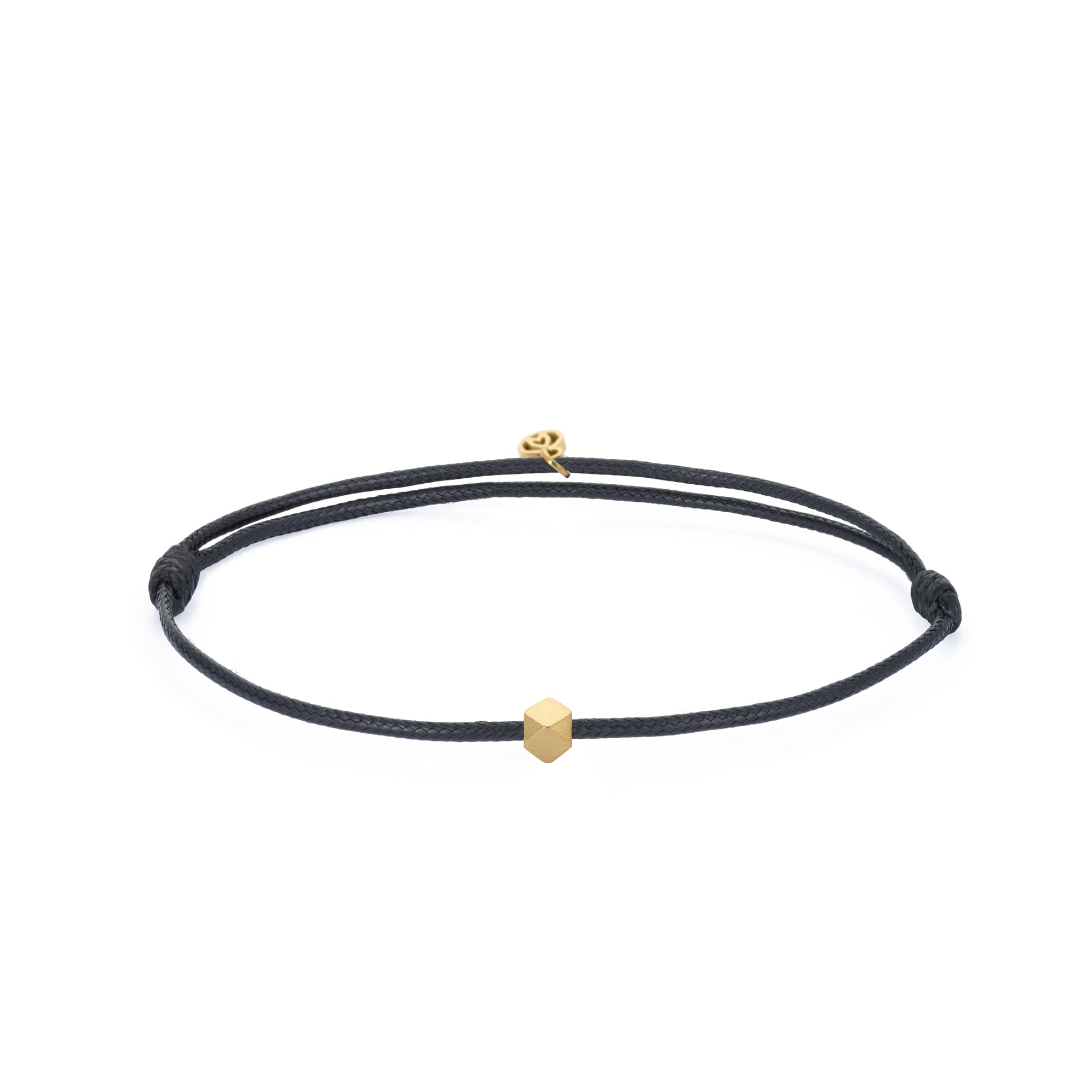 Black Cord Bracelet In Gold
