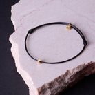 Black Cord Bracelet In Gold