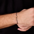 Black Cord Bracelet In Gold