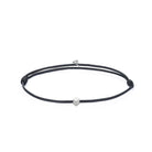 Black Cord Bracelet In Silver